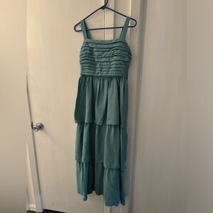 Abercrombie & Fitch Emerson Tiered Maxi Dress - Size M color Green
